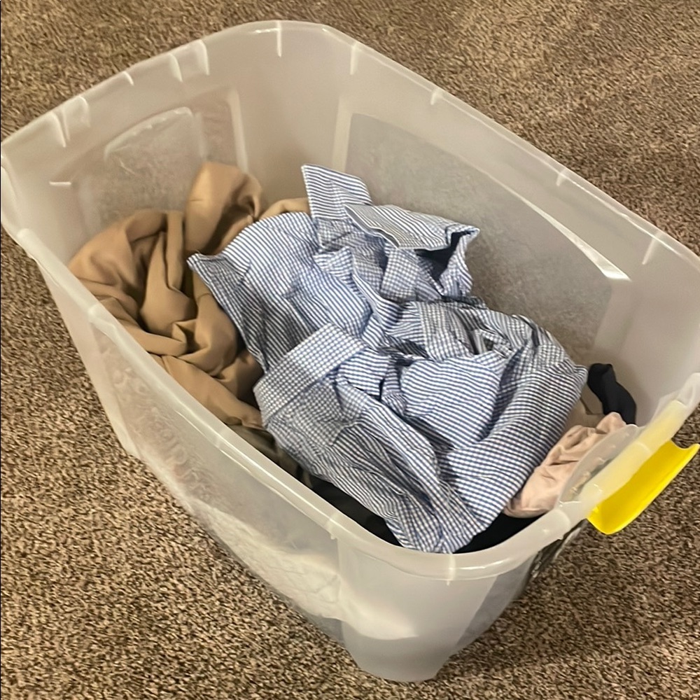 Bin of nice summer clothes